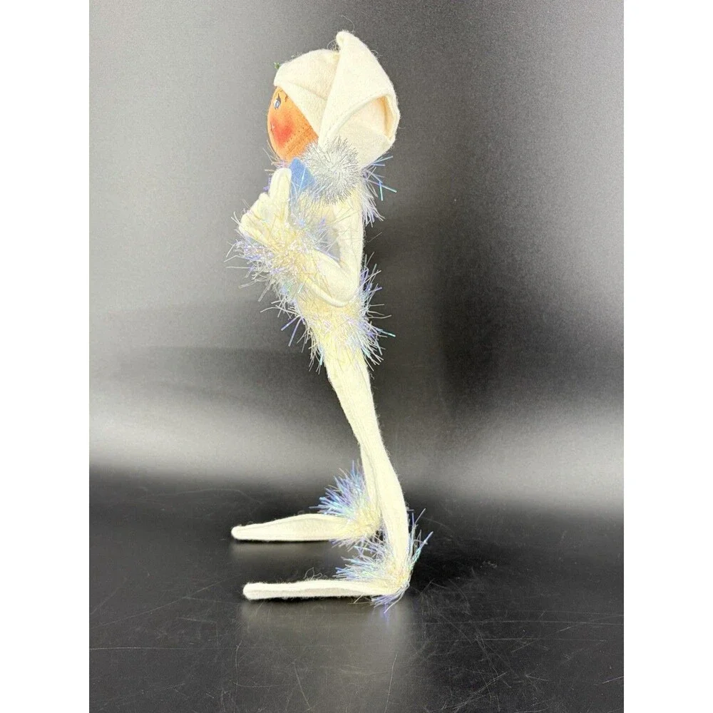 ANNALEE New Year 2000 Millennium Frosty Elf Winter White Tinsel Vintage
